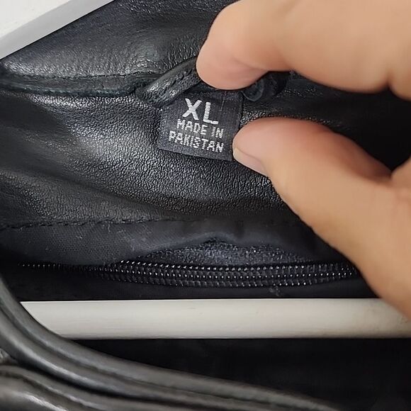 Vintage All-State Leather black jacket fully lined with braided details size XL - Picture 3 of 13